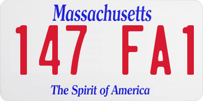 MA license plate 147FA1