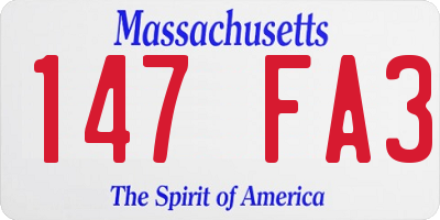 MA license plate 147FA3
