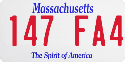 MA license plate 147FA4