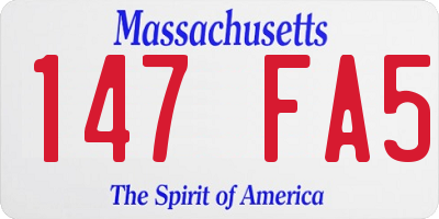 MA license plate 147FA5