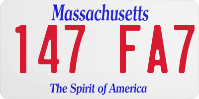 MA license plate 147FA7