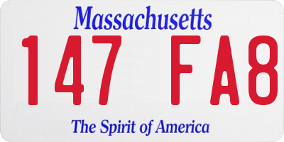 MA license plate 147FA8