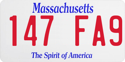 MA license plate 147FA9