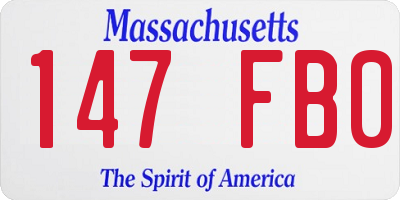 MA license plate 147FB0
