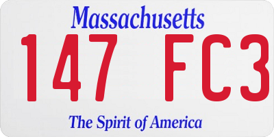 MA license plate 147FC3