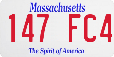 MA license plate 147FC4