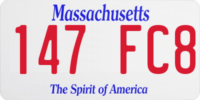 MA license plate 147FC8