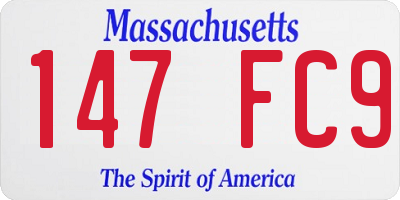 MA license plate 147FC9