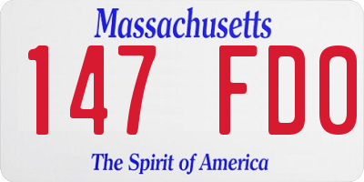 MA license plate 147FD0