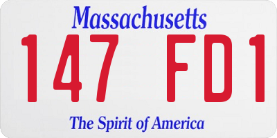 MA license plate 147FD1