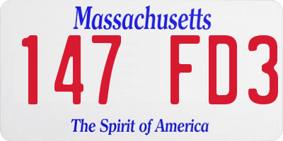 MA license plate 147FD3