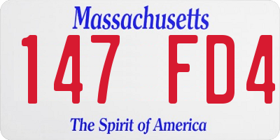 MA license plate 147FD4