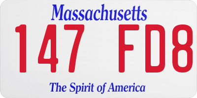 MA license plate 147FD8