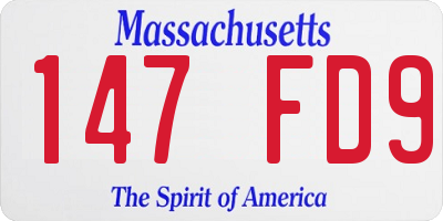 MA license plate 147FD9