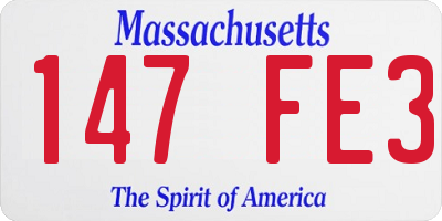 MA license plate 147FE3