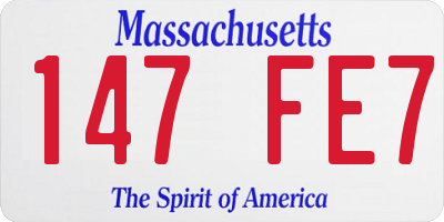 MA license plate 147FE7