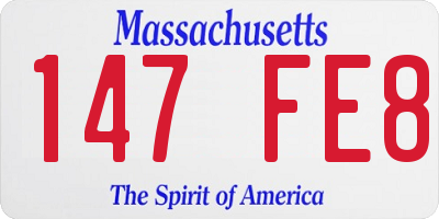 MA license plate 147FE8