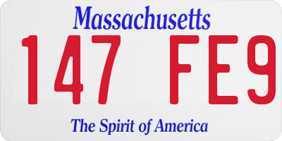 MA license plate 147FE9