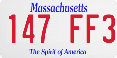 MA license plate 147FF3
