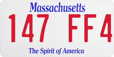 MA license plate 147FF4