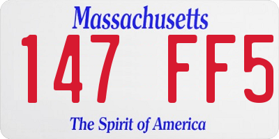 MA license plate 147FF5