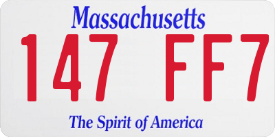 MA license plate 147FF7