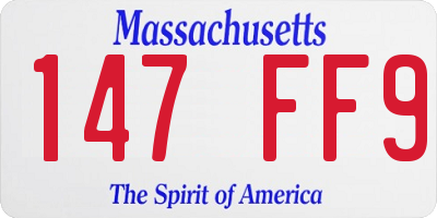 MA license plate 147FF9