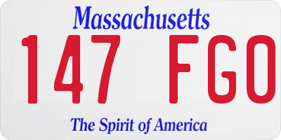 MA license plate 147FG0