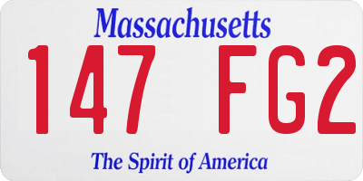 MA license plate 147FG2
