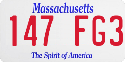 MA license plate 147FG3