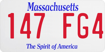 MA license plate 147FG4