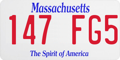MA license plate 147FG5