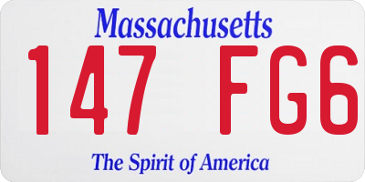 MA license plate 147FG6