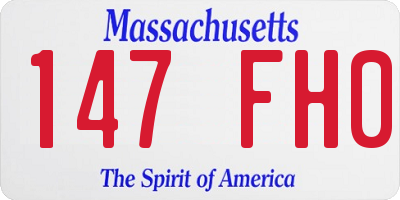 MA license plate 147FH0