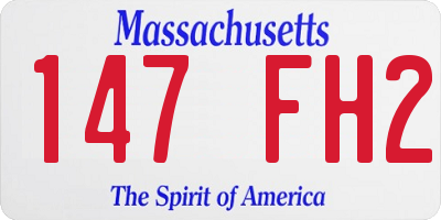 MA license plate 147FH2