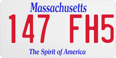 MA license plate 147FH5