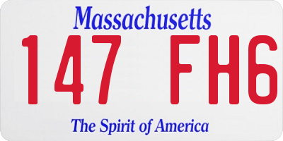 MA license plate 147FH6