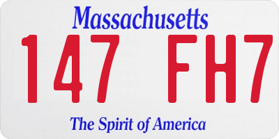 MA license plate 147FH7