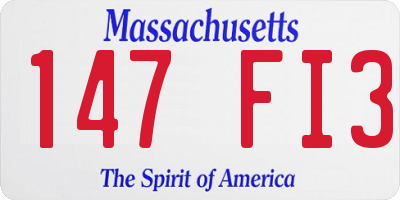 MA license plate 147FI3