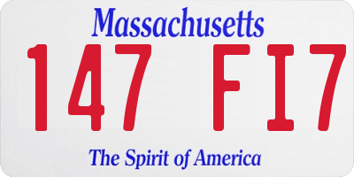 MA license plate 147FI7