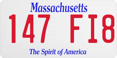 MA license plate 147FI8