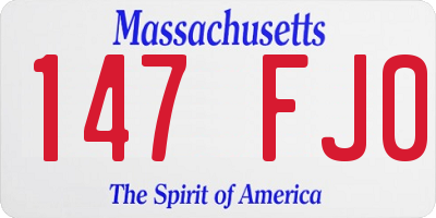 MA license plate 147FJ0