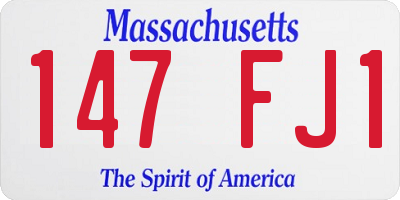 MA license plate 147FJ1