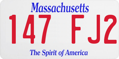 MA license plate 147FJ2