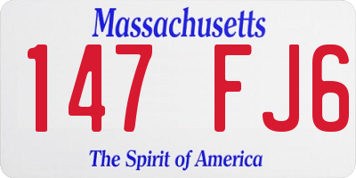 MA license plate 147FJ6