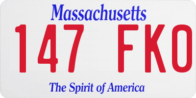 MA license plate 147FK0