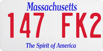MA license plate 147FK2