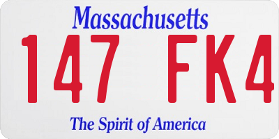 MA license plate 147FK4