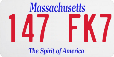 MA license plate 147FK7