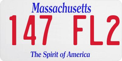 MA license plate 147FL2